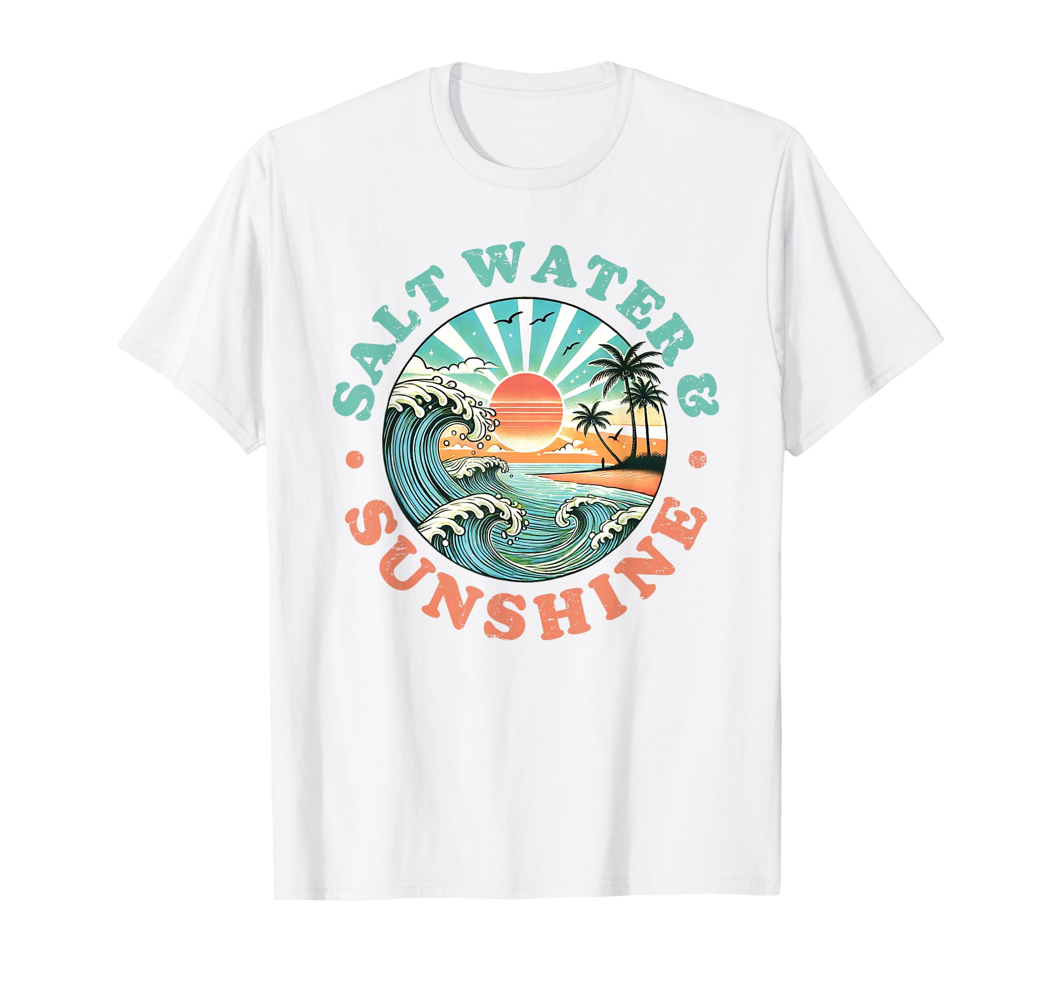 Salt Water And Sunshine Beach Wave T-Shirt - Fun Novelty Design for Adults - T-Shirt, Sweatshirt, Hoodie