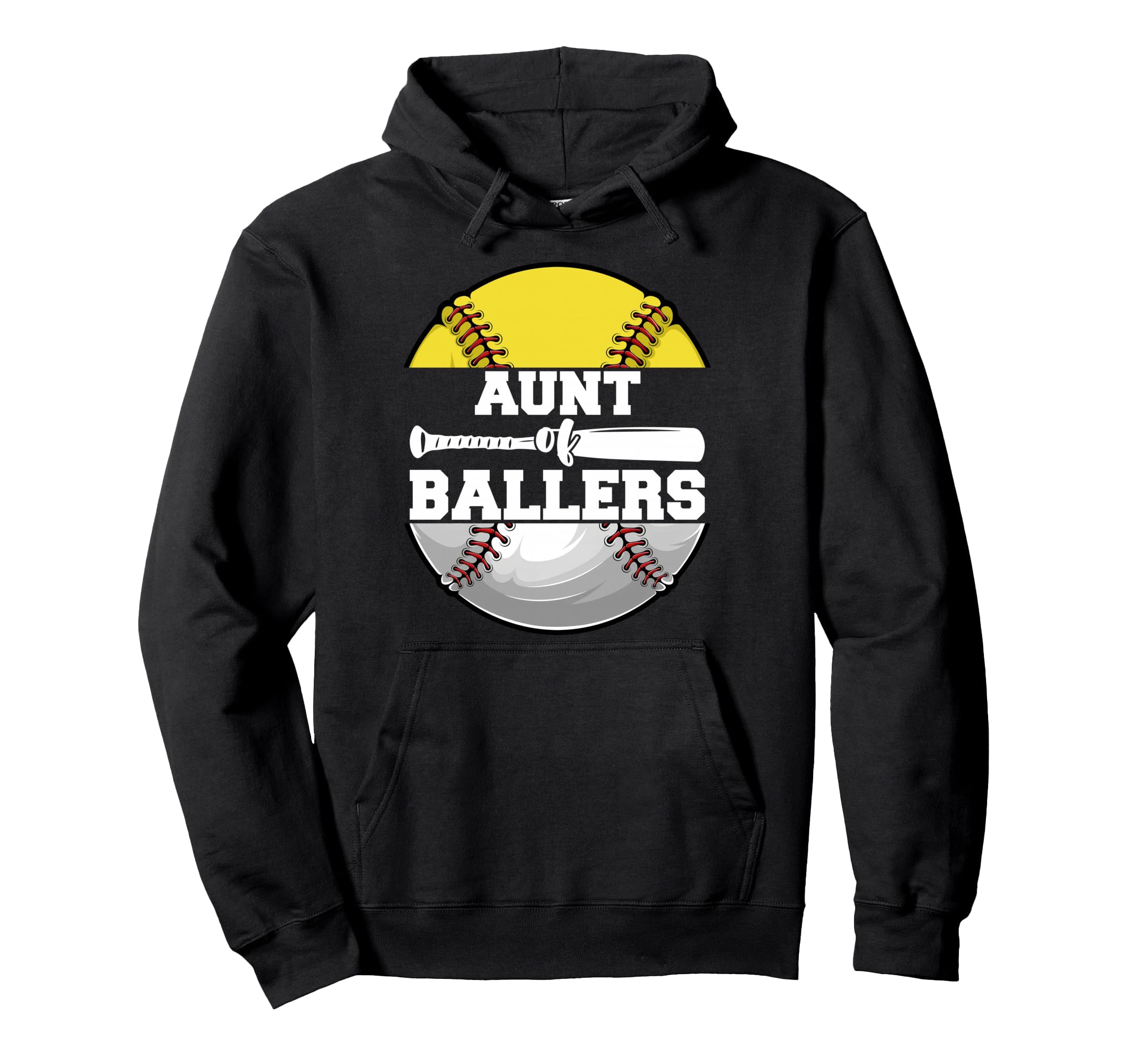 Aunt Ballers Funny Softball Baseball Aunt Hoodie - Custom Art Print Unisex - T-Shirt, Sweatshirt, Hoodie
