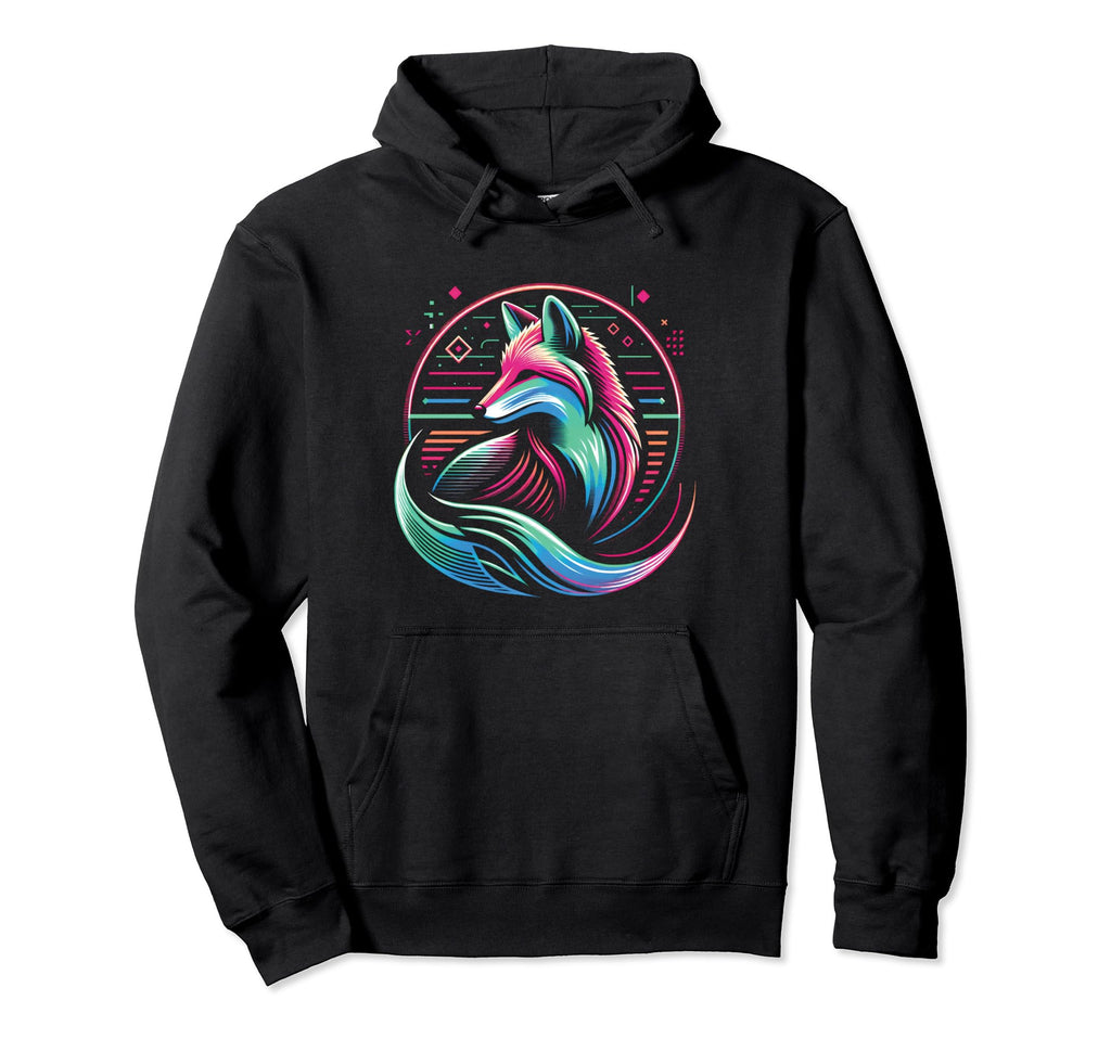 Wild Red Fox Vaporwave Vivid 80S 90S Hoodie - Minimalist Print Men Women - T-Shirt, Sweatshirt, Hoodie