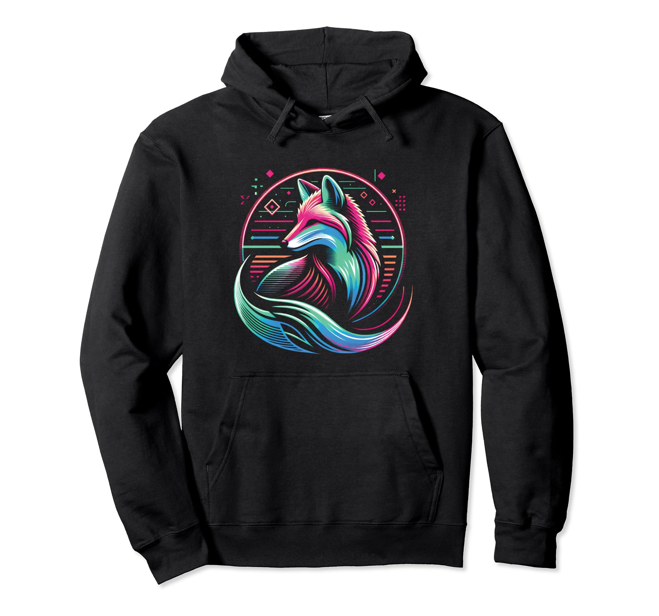 Wild Red Fox Vaporwave Vivid 80S 90S Hoodie - Minimalist Print Men Women - T-Shirt, Sweatshirt, Hoodie