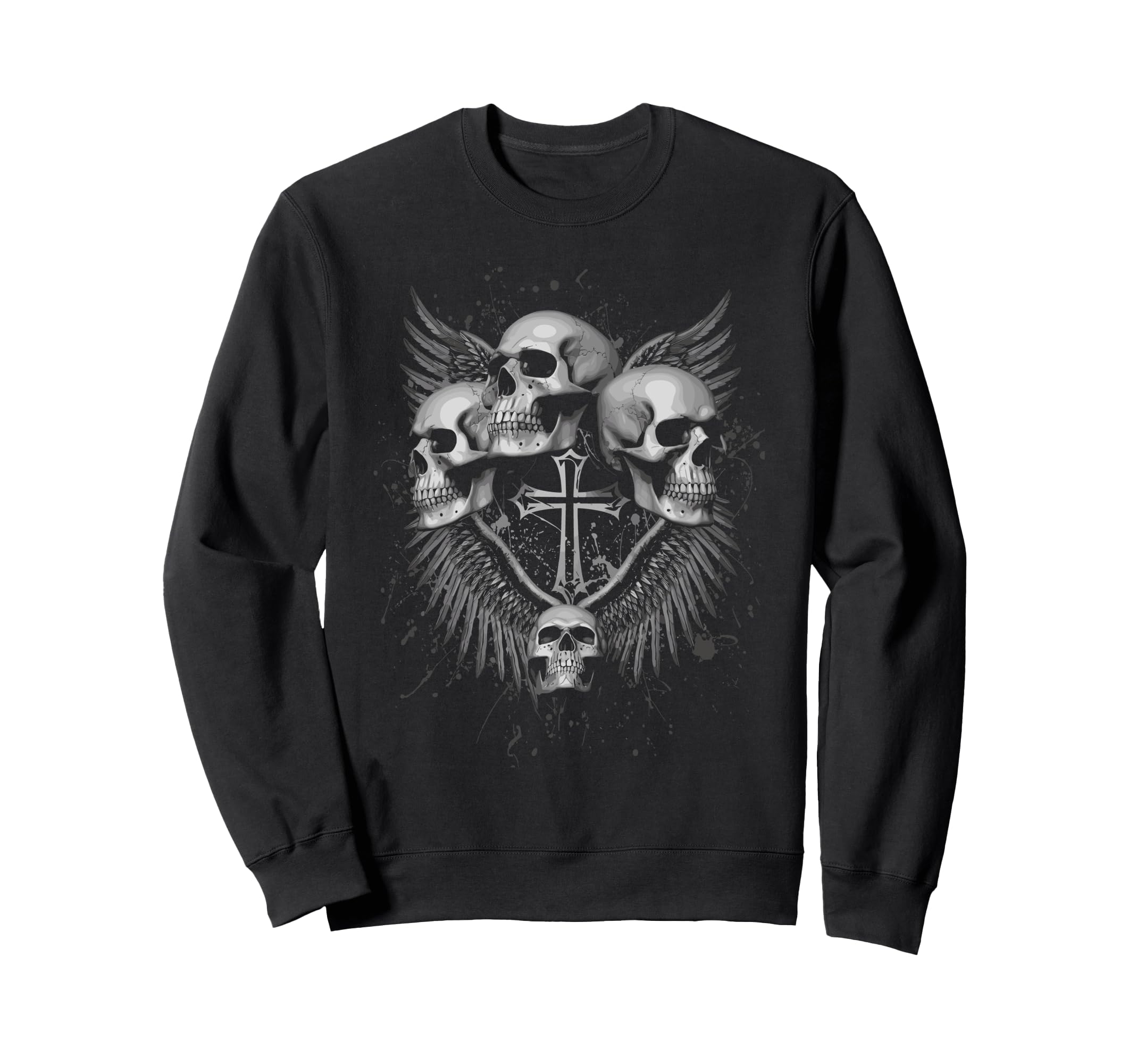 Y2K Grunge Aesthetic Alt Goth Skull Sweatshirt - Graphic Print Unisex - T-Shirt, Sweatshirt, Hoodie