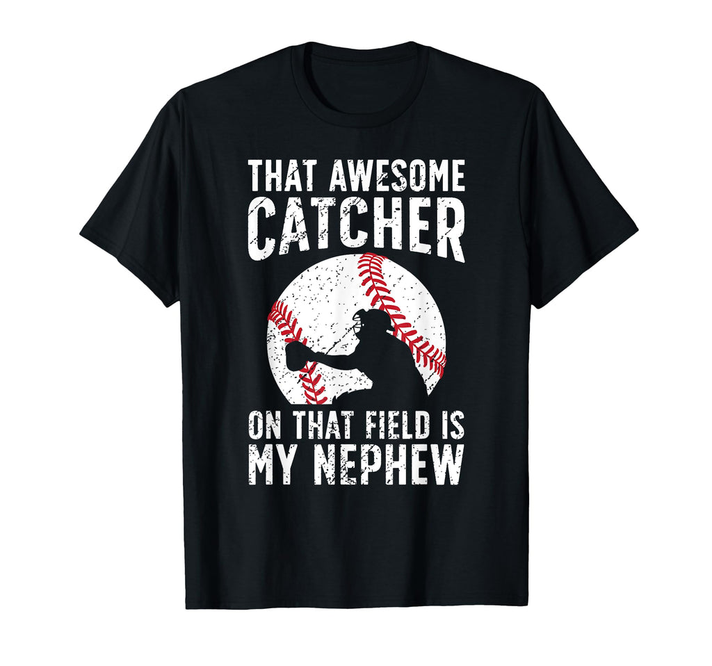 Baseball Catcher Aunt Proud Baseball T-Shirt - Graphic Print Unisex - T-Shirt, Sweatshirt, Hoodie