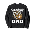 Baseball Dad Leopard Heart Matching Sweatshirt - Fun Novelty Design Unisex - T-Shirt, Sweatshirt, Hoodie