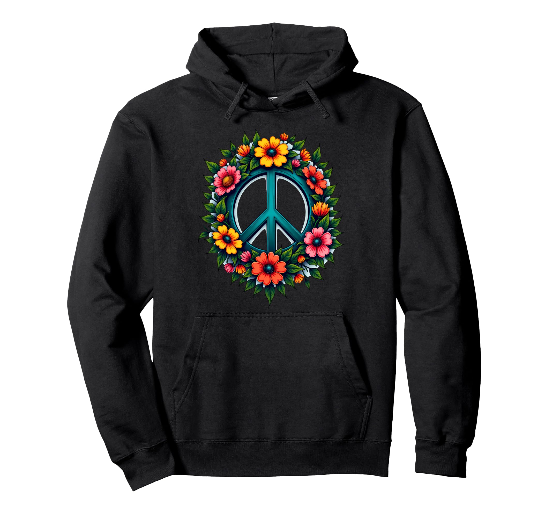60S 70S Flower Power Groovy Love Peace Hoodie - Graphic Print Men Women - T-Shirt, Sweatshirt, Hoodie