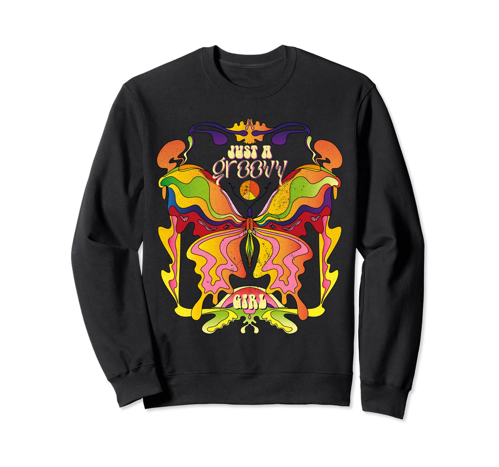 Just Groovy 70S Butterfly Hippie Y2K Sweatshirt - Graphic Print Men Women - T-Shirt, Sweatshirt, Hoodie