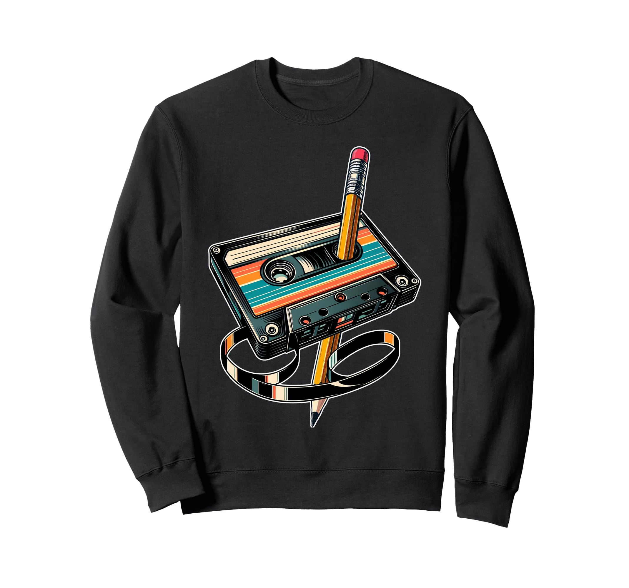 Pencil Rewind Cassette Tape Sweatshirt - Novelty Apparel for Adults - T-Shirt, Sweatshirt, Hoodie