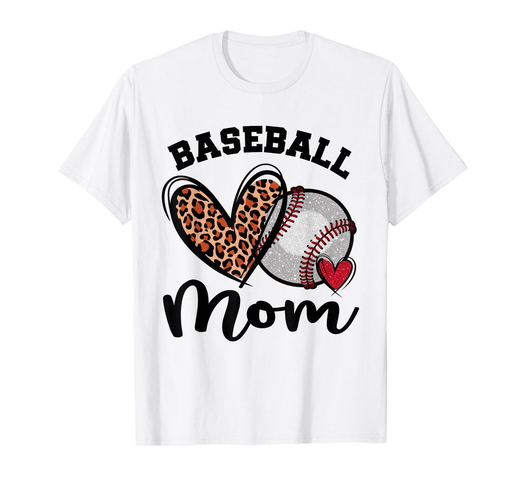 Leopard American Baseball Mom Mama T-Shirt - Trendy Graphic for Adults - T-Shirt, Sweatshirt, Hoodie