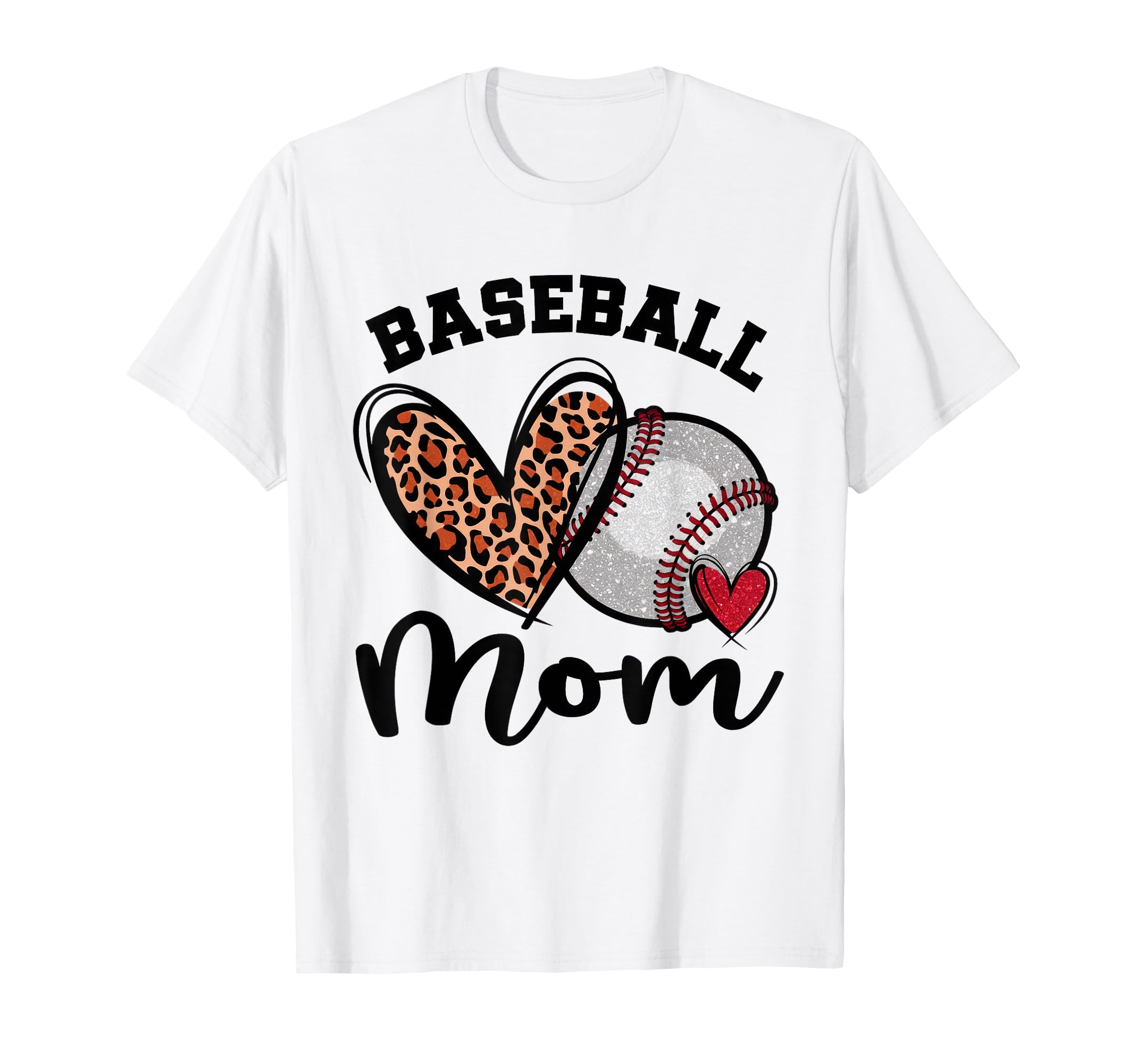 Leopard American Baseball Mom Mama T-Shirt - Trendy Graphic for Adults - T-Shirt, Sweatshirt, Hoodie