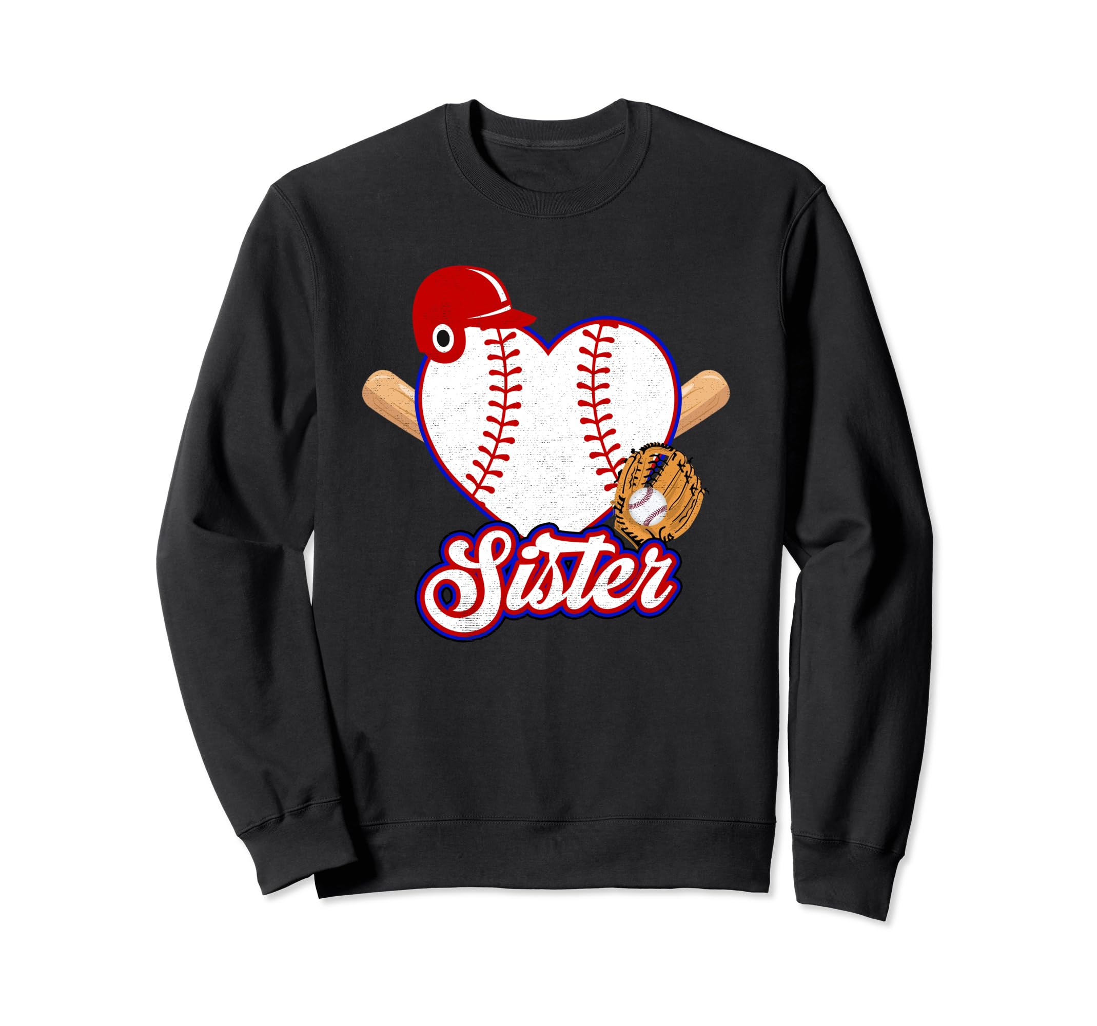 Baseball Sister Matching Family Softball Sweatshirt - Graphic Print Unisex - T-Shirt, Sweatshirt, Hoodie