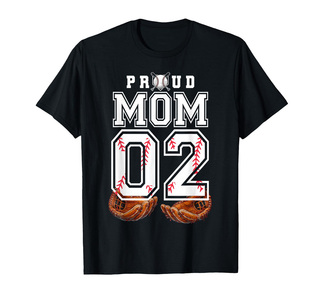 Proud Mom Baseball Player Number 2 Game T-Shirt - Minimalist Print Unisex - T-Shirt, Sweatshirt, Hoodie