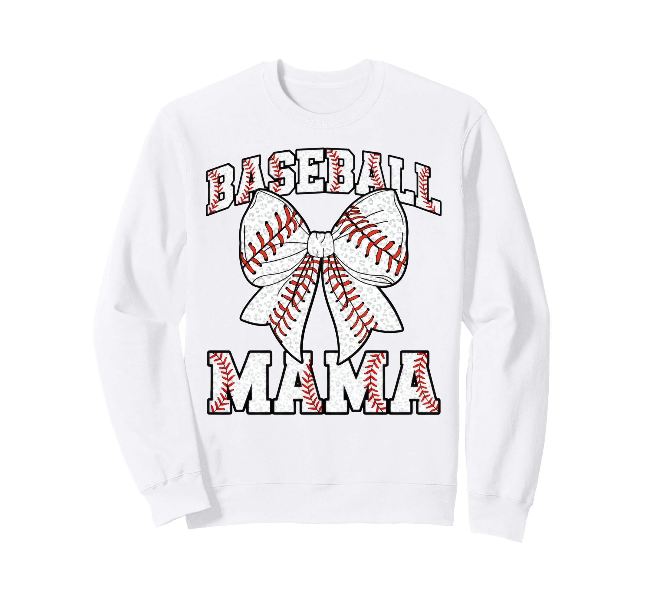 Baseball Mama Sports Mom Leopard Sweatshirt - Unique Graphic for Adults - T-Shirt, Sweatshirt, Hoodie