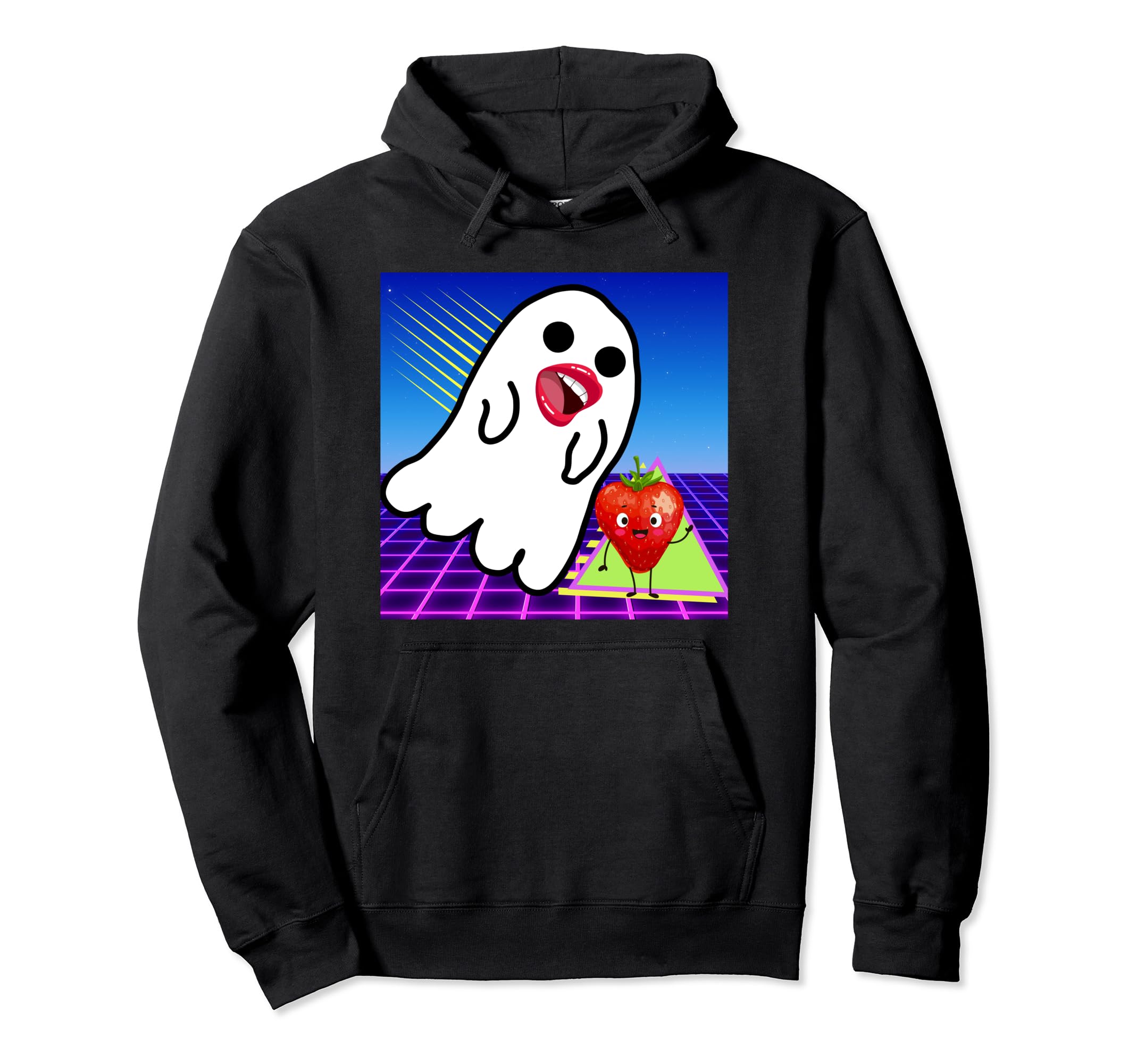 Ghost Eating Strawberry Weirdcore Hoodie - Casual Everyday Wear for Adults - T-Shirt, Sweatshirt, Hoodie