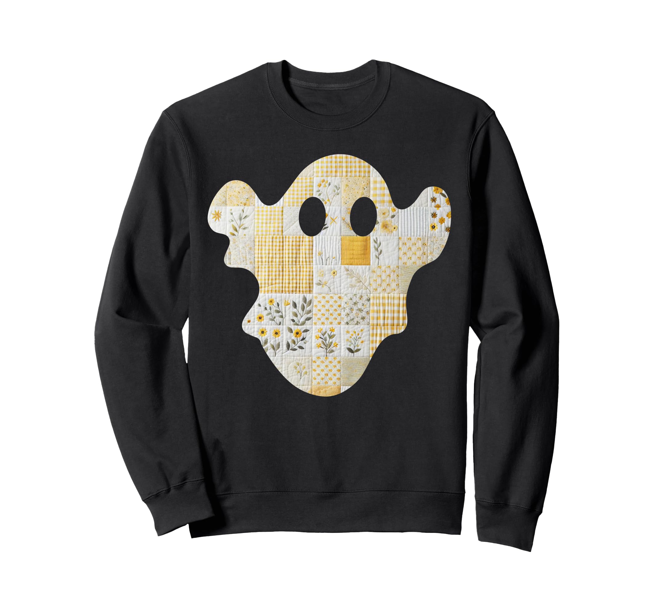 Patchwork Ghost Chic Shabby Yellow Sweatshirt - Unique Graphic for Adults - T-Shirt, Sweatshirt, Hoodie