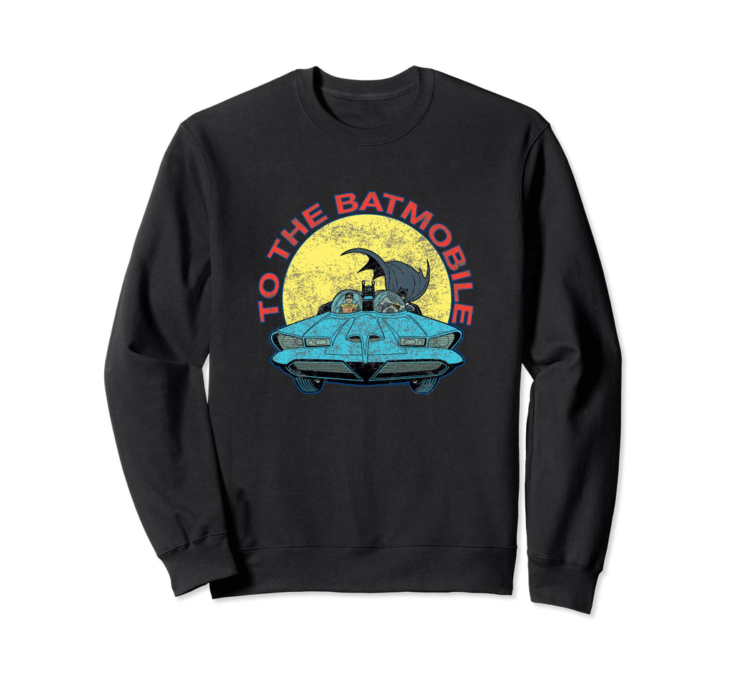 Batman Distressed To Batmobile Sweatshirt - Aesthetic Graphic Men Women - T-Shirt, Sweatshirt, Hoodie