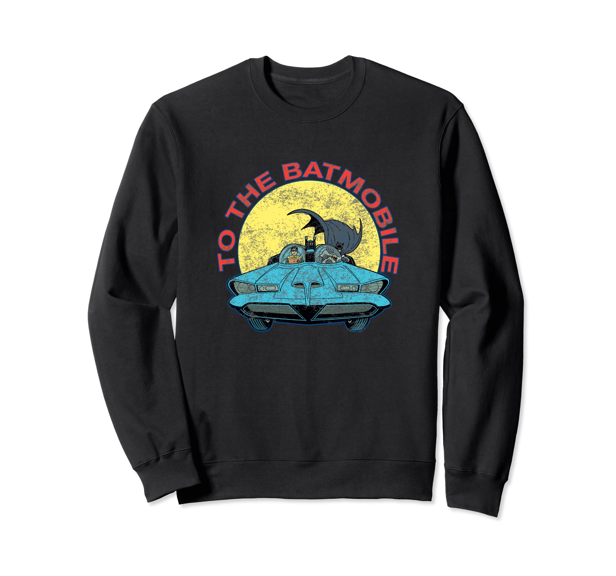 Batman Distressed To Batmobile Sweatshirt - Aesthetic Graphic Men Women - T-Shirt, Sweatshirt, Hoodie