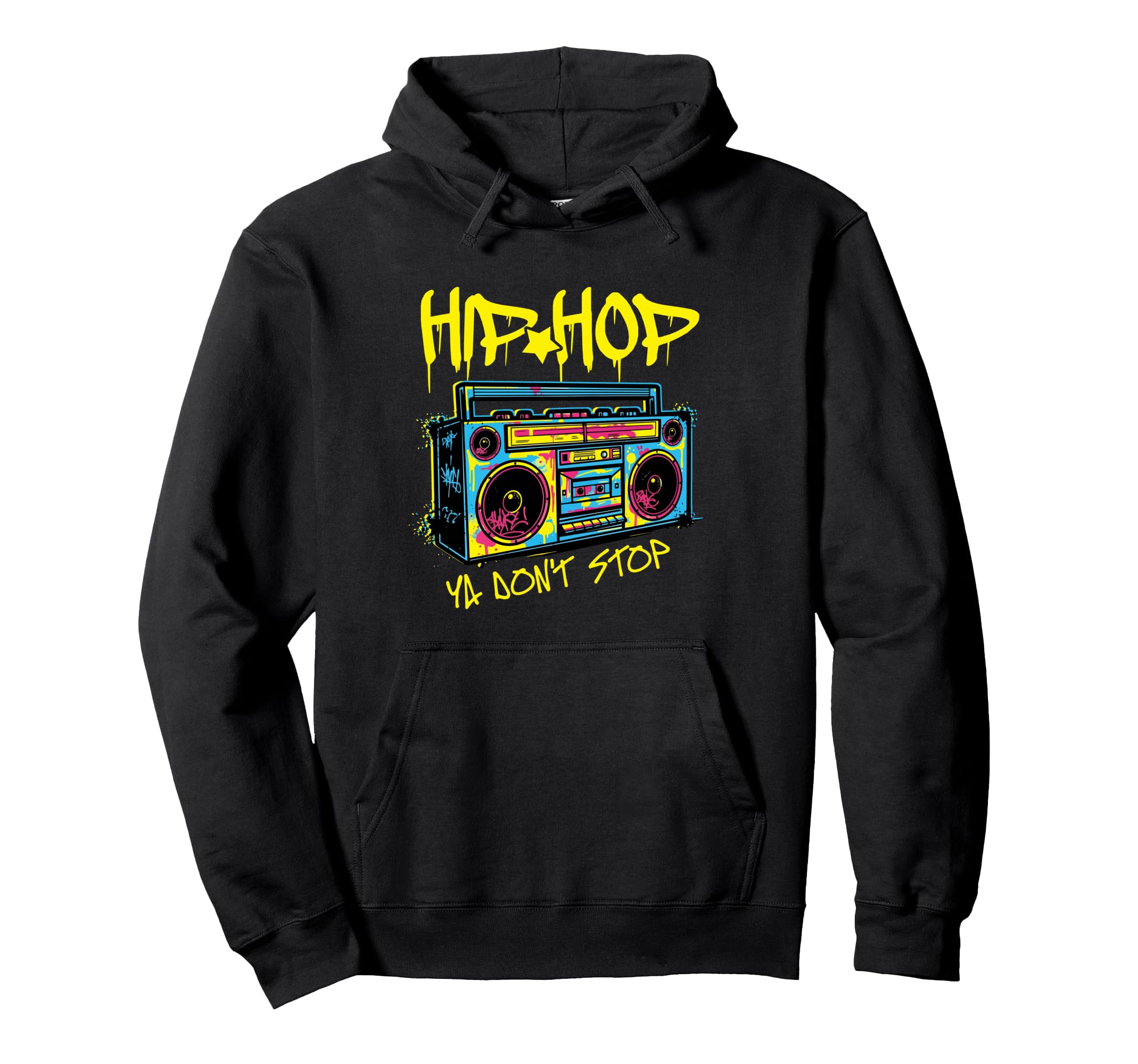 Hip Hop Ya Dont Stop 80S Boombox Hip Hoodie - Aesthetic Graphic Men Women - T-Shirt, Sweatshirt, Hoodie