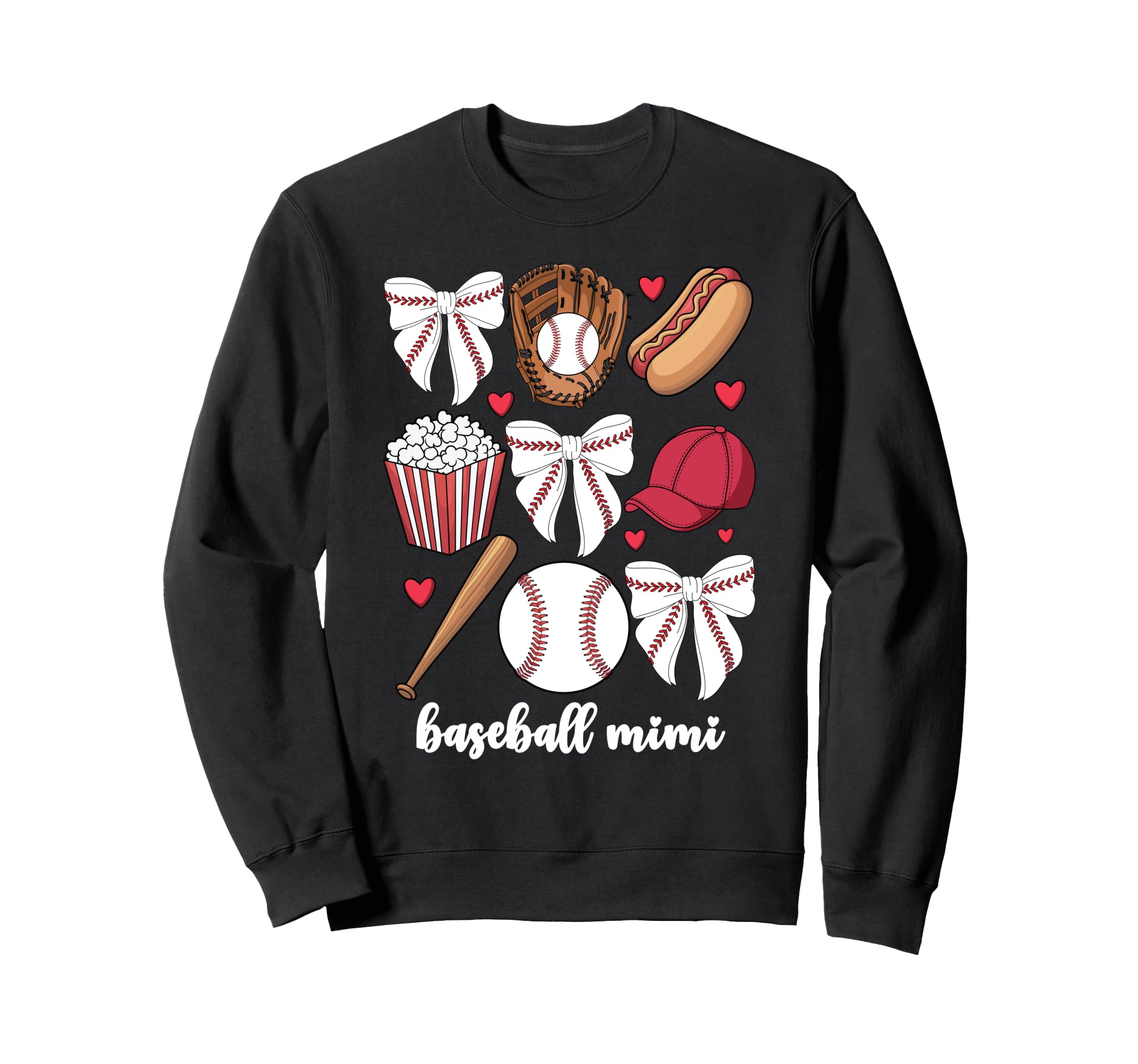 Baseball Mimi Coquette Bow Sweatshirt - Minimalist Print for Adults - T-Shirt, Sweatshirt, Hoodie
