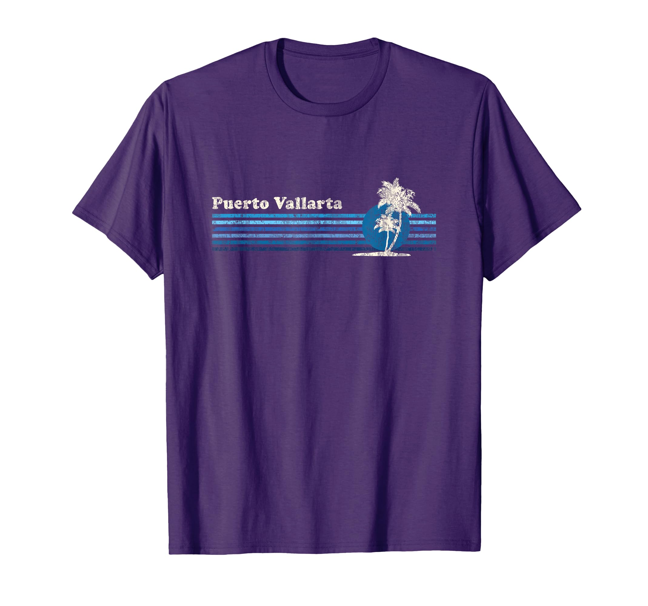 Puerto Vallarta 80S Palm Trees T-Shirt - Aesthetic Graphic for Adults - T-Shirt, Sweatshirt, Hoodie