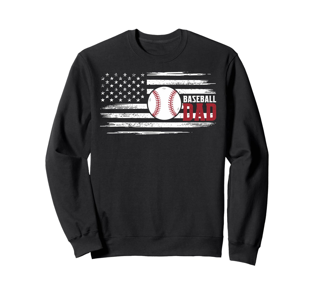 Usa American Baseball Dad Fathers Sweatshirt - Aesthetic Graphic Men Women - T-Shirt, Sweatshirt, Hoodie