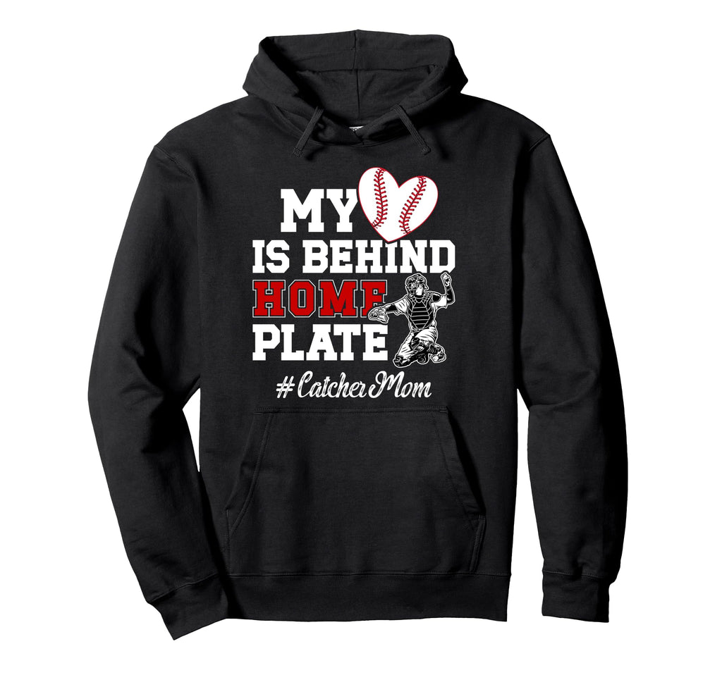 Proud Baseball Catcher Mom Baseball Hoodie - Minimalist Print for Adults - T-Shirt, Sweatshirt, Hoodie