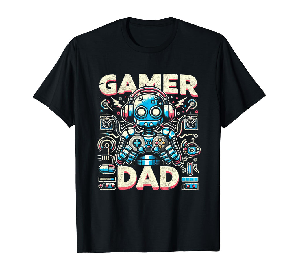Gamer Dad Game Controller Gaming T-Shirt - Custom Art Print for Adults - T-Shirt, Sweatshirt, Hoodie