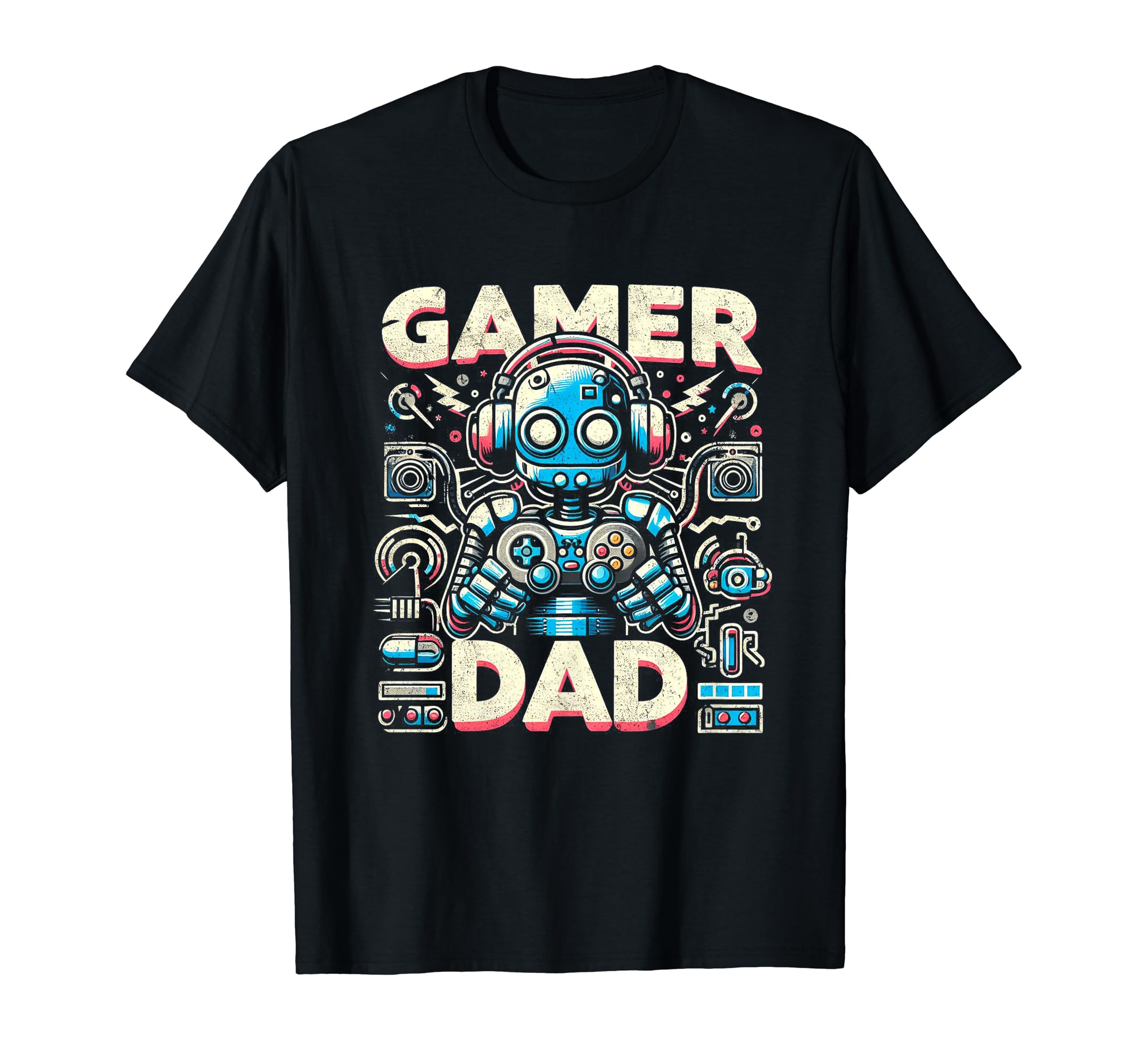 Gamer Dad Game Controller Gaming T-Shirt - Custom Art Print for Adults - T-Shirt, Sweatshirt, Hoodie