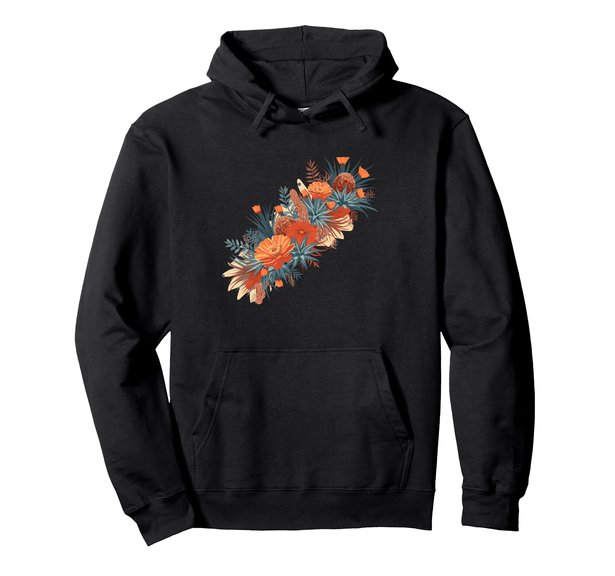 Rustic Orange Wildflower Bouquet Hoodie - Trendy Graphic for Adults - T-Shirt, Sweatshirt, Hoodie