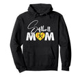 Softball Mom Funny Heart Present Hoodie - Aesthetic Graphic Unisex - T-Shirt, Sweatshirt, Hoodie