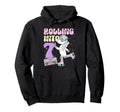 7Th Birthday Roller Skate Party Unicorn Hoodie - Unique Graphic Men Women - T-Shirt, Sweatshirt, Hoodie