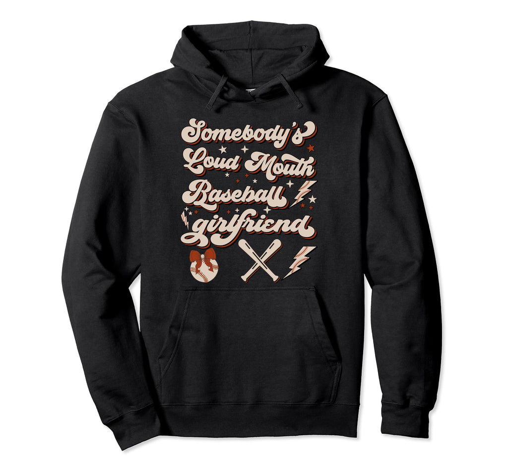 Somebodys Loudmouth Baseball Hoodie - Minimalist Print for Adults - T-Shirt, Sweatshirt, Hoodie