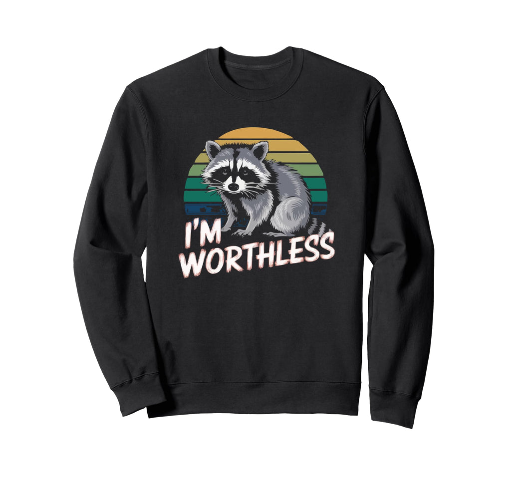 Worthless Raccoon Sunset 90S Grunge Sweatshirt - Graphic Print for Adults - T-Shirt, Sweatshirt, Hoodie