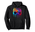 Dripping Paint Boombox Old School Hoodie - Casual Everyday Wear Men Women - T-Shirt, Sweatshirt, Hoodie