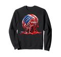 4Th July Baseball Melting Usa Flag Sweatshirt - Trendy Graphic for Adults - T-Shirt, Sweatshirt, Hoodie