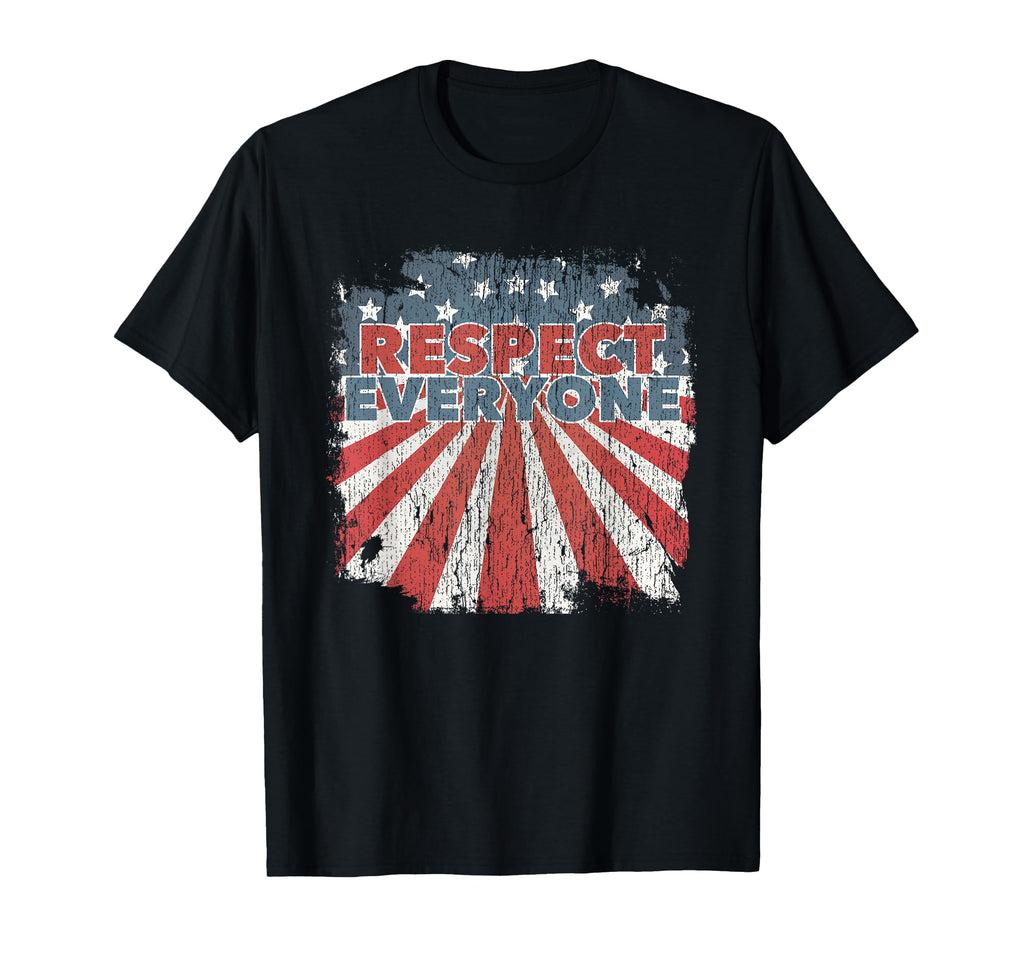 American Flag Respect Everyone Distressed T-Shirt - Streetwear Style Unisex - T-Shirt, Sweatshirt, Hoodie