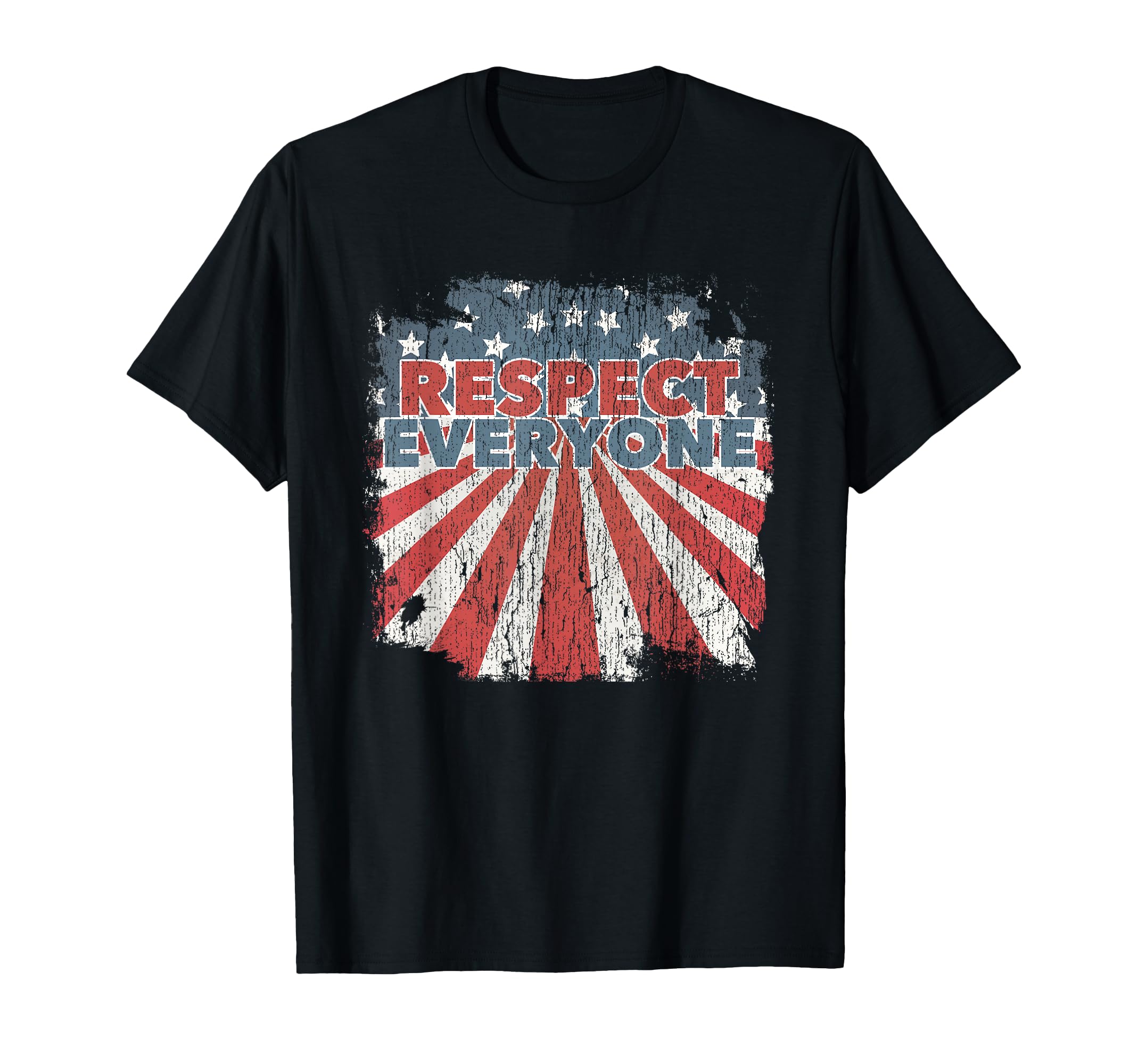 American Flag Respect Everyone Distressed T-Shirt - Streetwear Style Unisex - T-Shirt, Sweatshirt, Hoodie