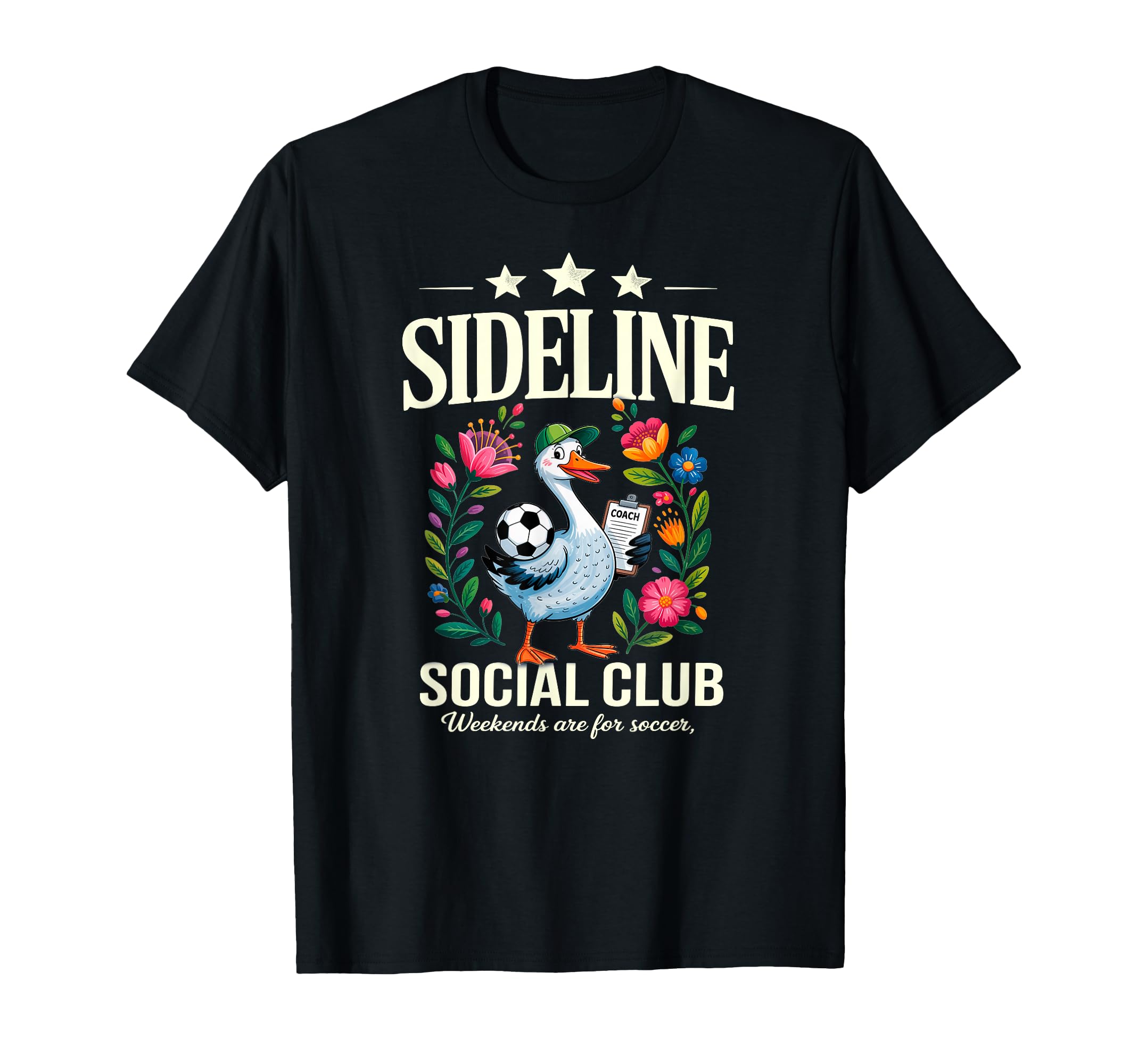 Sideline Social Club Floral Soccer T-Shirt - Custom Art Print for Adults - T-Shirt, Sweatshirt, Hoodie