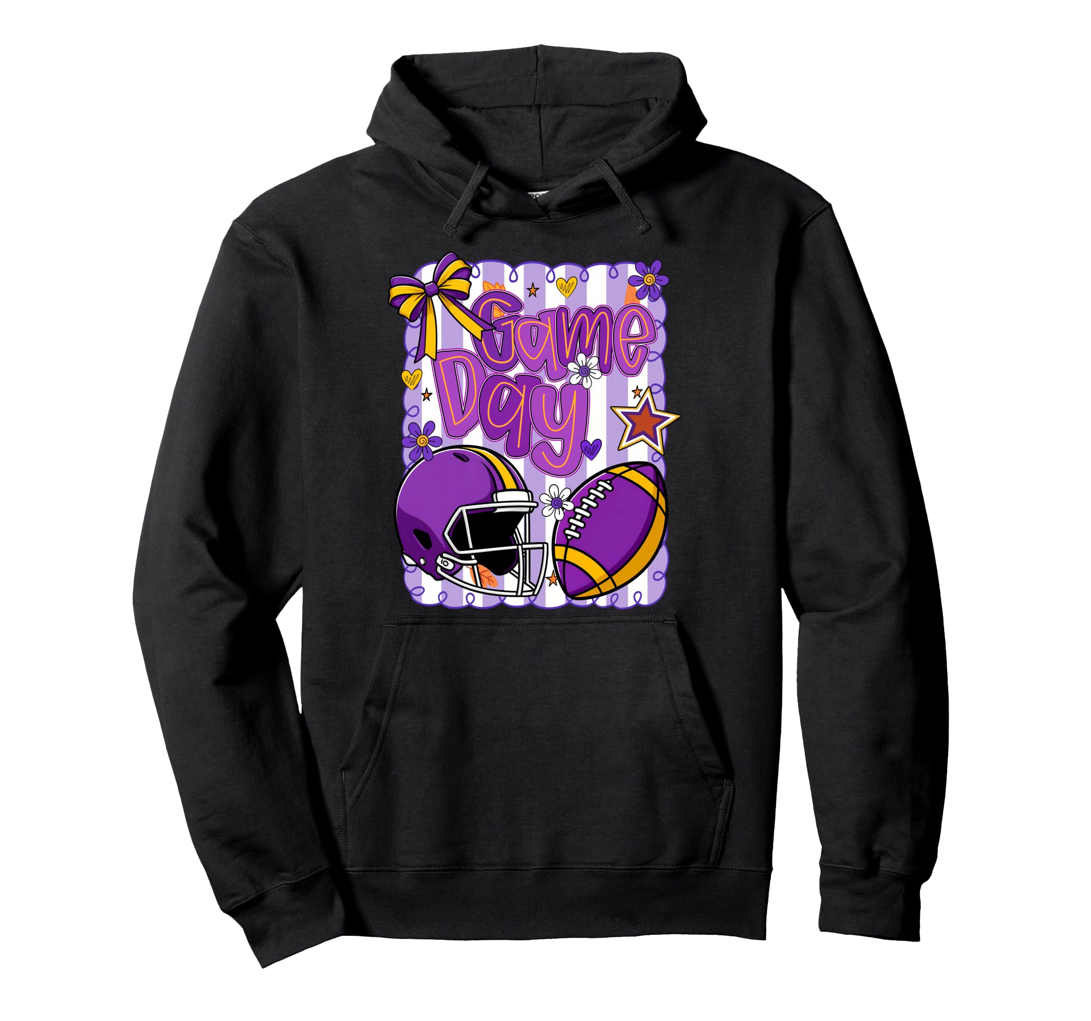 Purple Gold Cheerleader Game Day Hoodie - Fun Novelty Design Unisex - T-Shirt, Sweatshirt, Hoodie