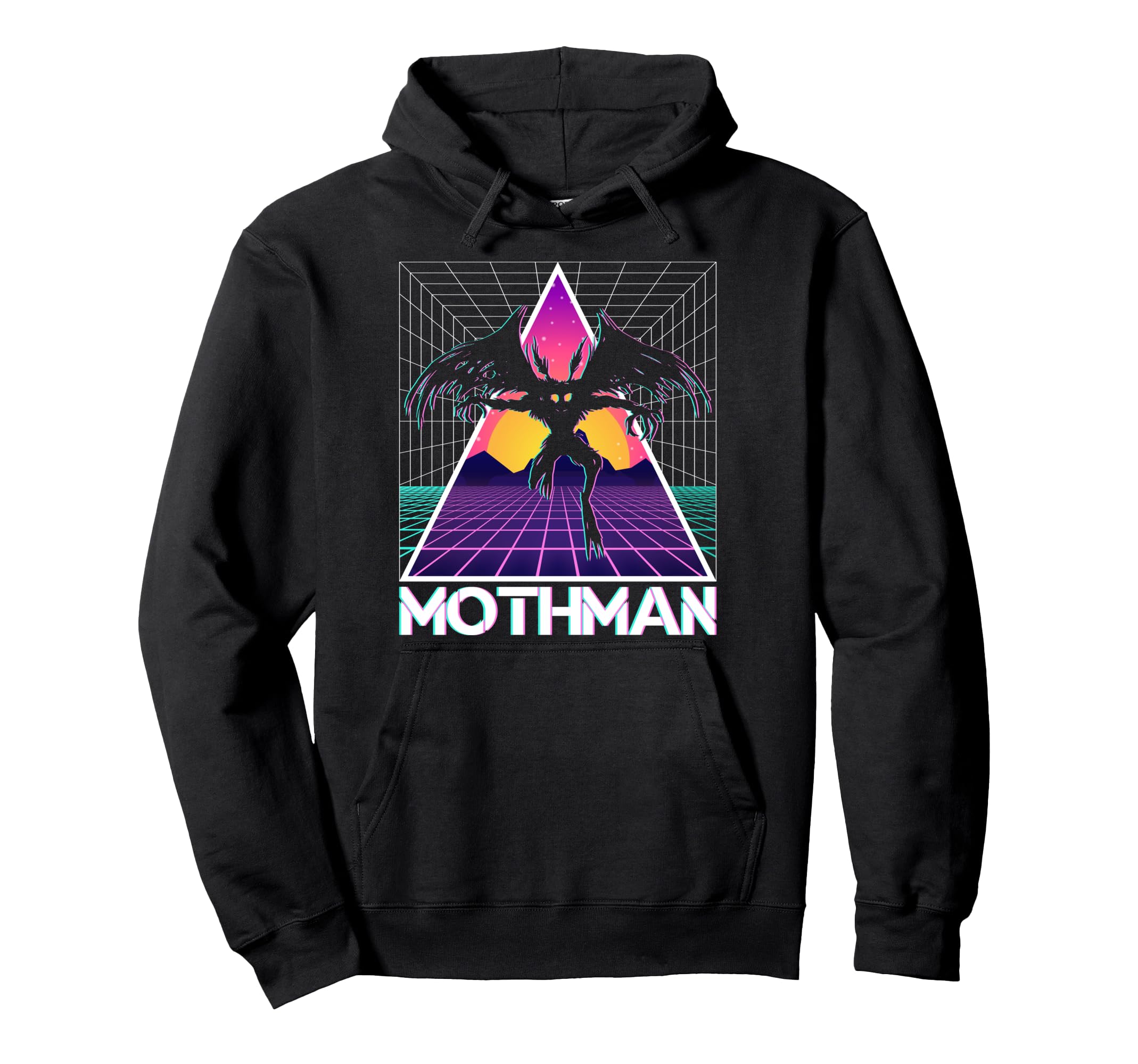 Vaporwave Aesthetic Mothman Cryptozoology Hoodie - Graphic Print Unisex - T-Shirt, Sweatshirt, Hoodie
