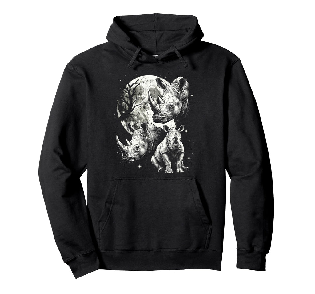 Rhino 90S Aesthetic Y2K Rhinoceros Hoodie - Fun Novelty Design Men Women - T-Shirt, Sweatshirt, Hoodie