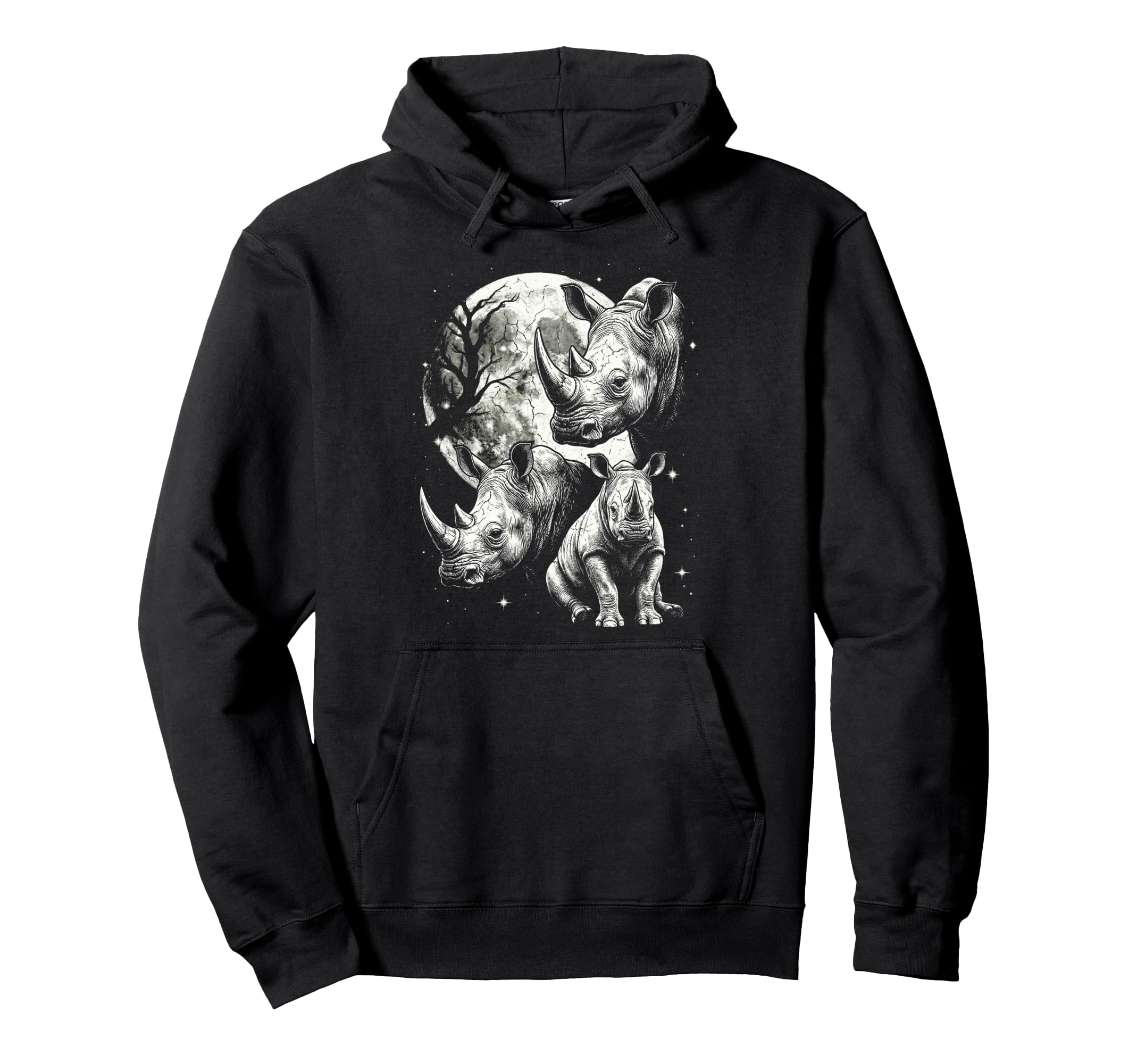 Rhino 90S Aesthetic Y2K Rhinoceros Hoodie - Fun Novelty Design Men Women - T-Shirt, Sweatshirt, Hoodie