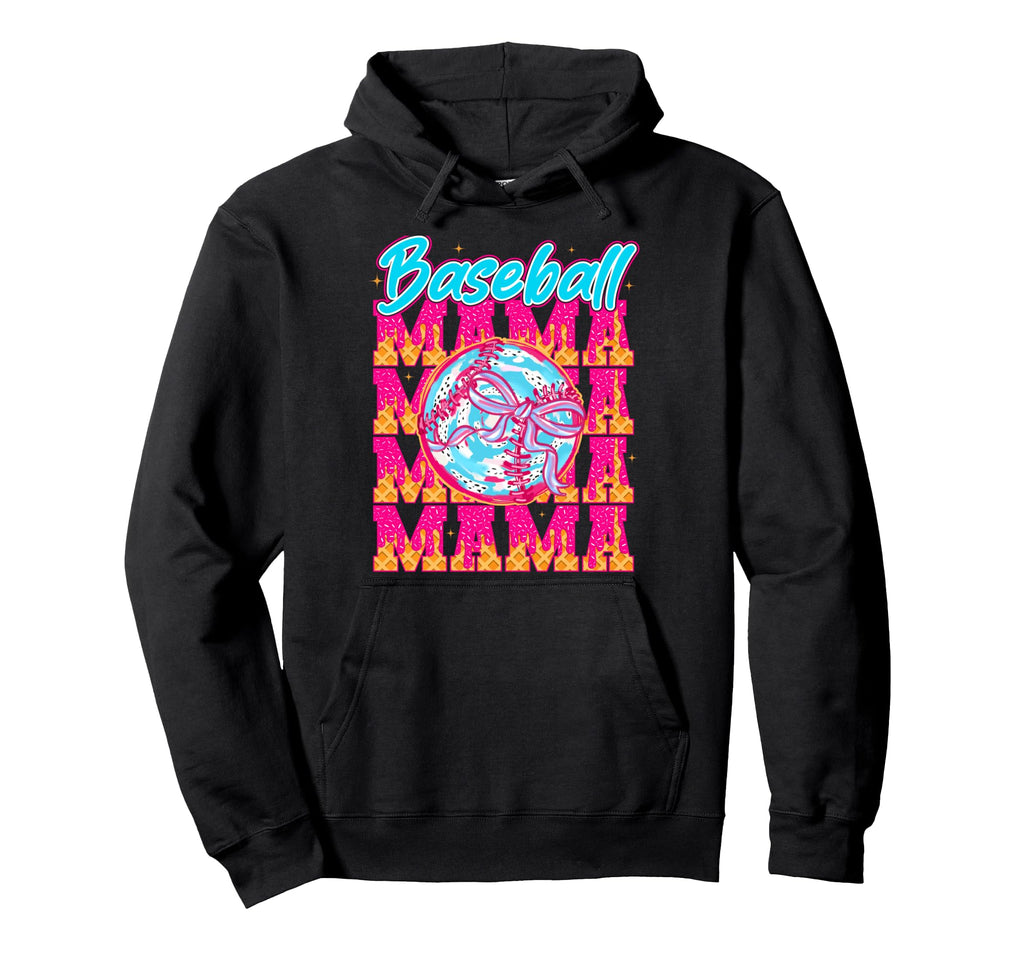 Baseball Drip Mama Ice Cream Drip Hoodie - Trendy Graphic for Adults - T-Shirt, Sweatshirt, Hoodie