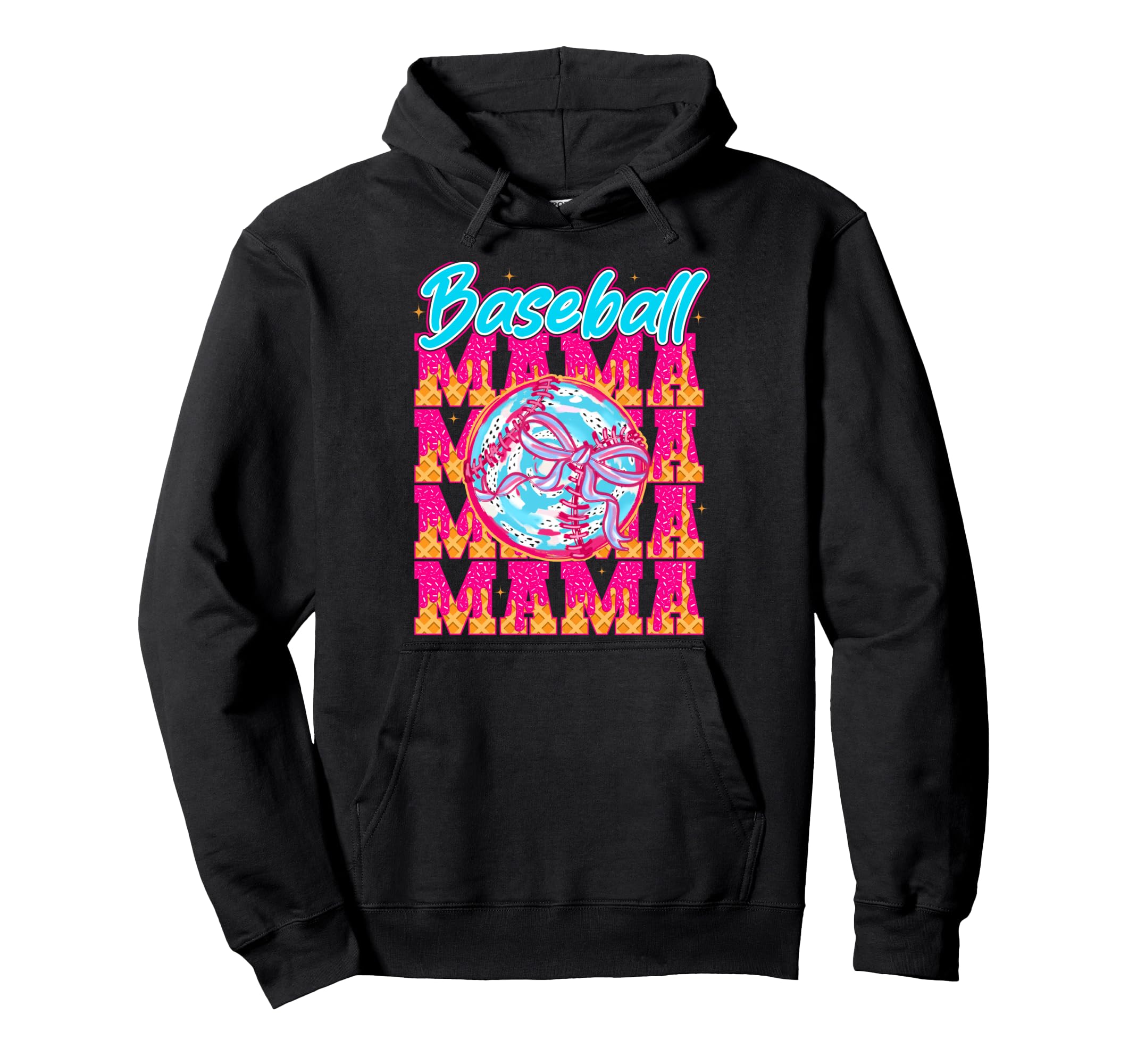 Baseball Drip Mama Ice Cream Drip Hoodie - Trendy Graphic for Adults - T-Shirt, Sweatshirt, Hoodie