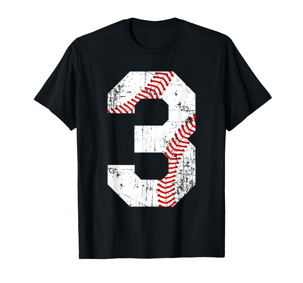 Baseball 3 Jersey Number T-Shirt - Fun Novelty Design for Adults - T-Shirt, Sweatshirt, Hoodie
