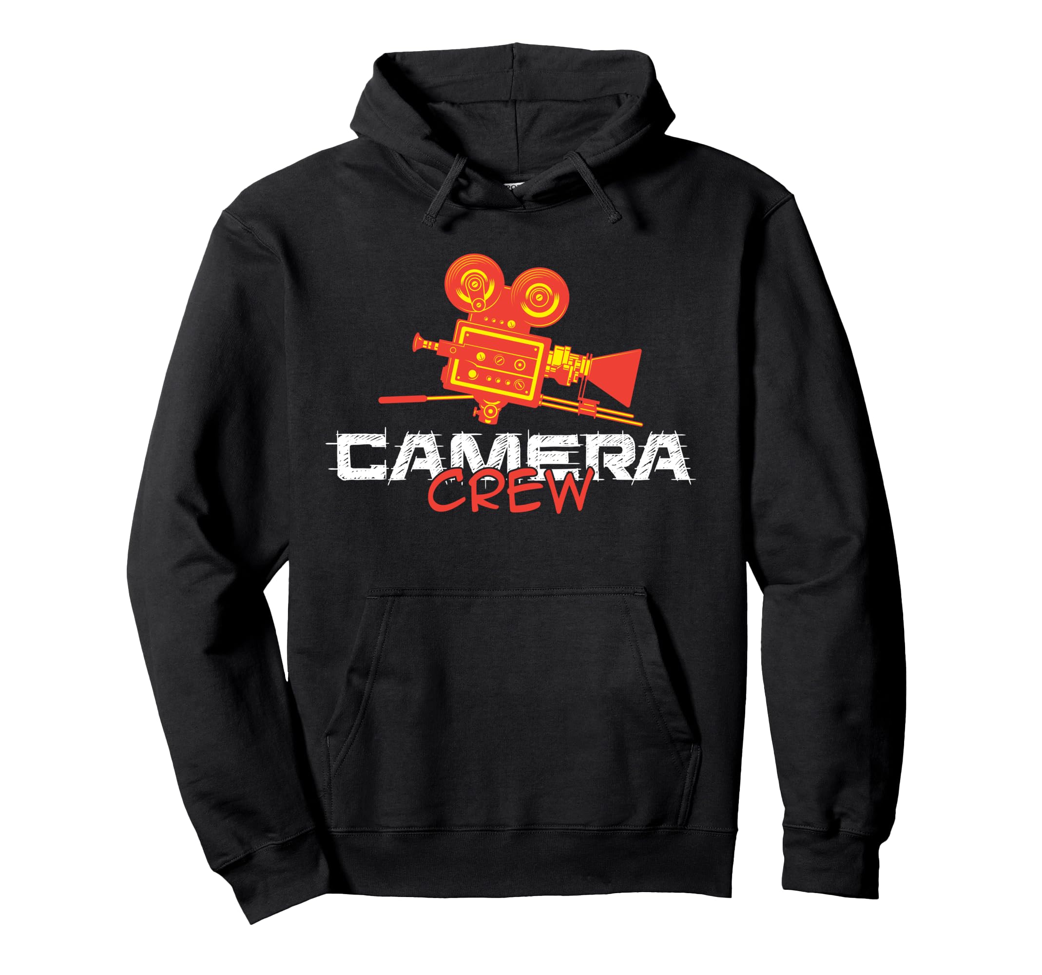 Old School Camera Crew Movie Team Hoodie - Streetwear Style for Adults - T-Shirt, Sweatshirt, Hoodie