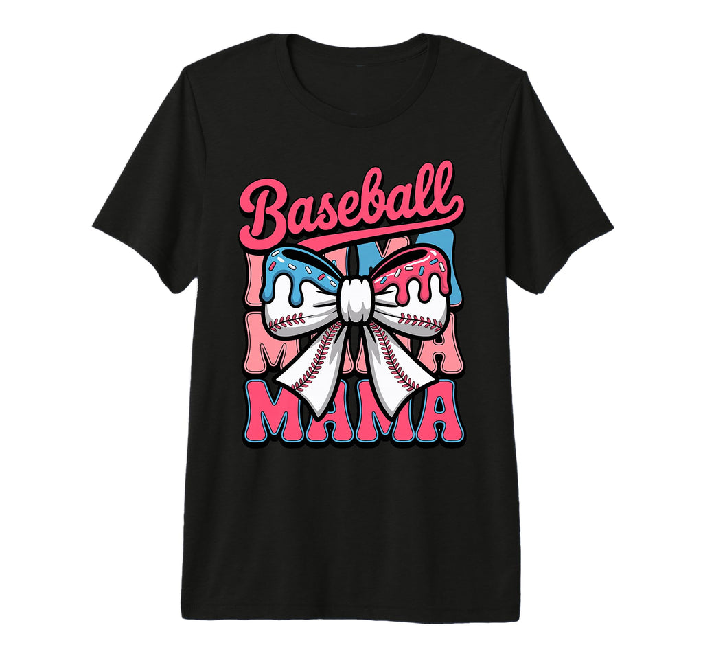 Coquette Bow Baseball Mama Sports T-Shirt - Aesthetic Graphic for Adults - T-Shirt, Sweatshirt, Hoodie