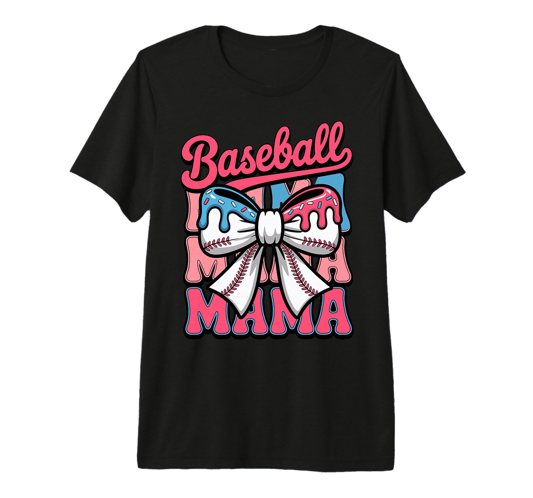 Coquette Bow Baseball Mama Sports T-Shirt - Aesthetic Graphic for Adults - T-Shirt, Sweatshirt, Hoodie