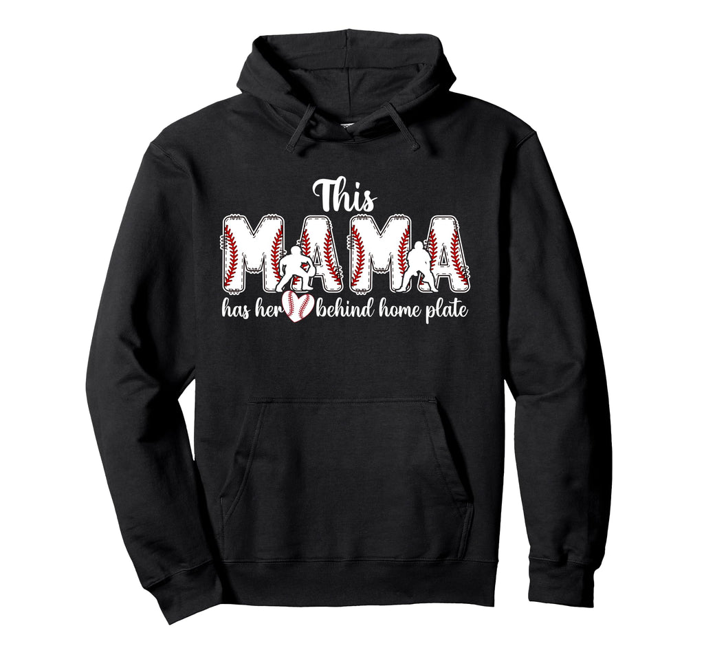 Proud Baseball Catcher Mama Baseball Hoodie - Minimalist Print for Adults - T-Shirt, Sweatshirt, Hoodie