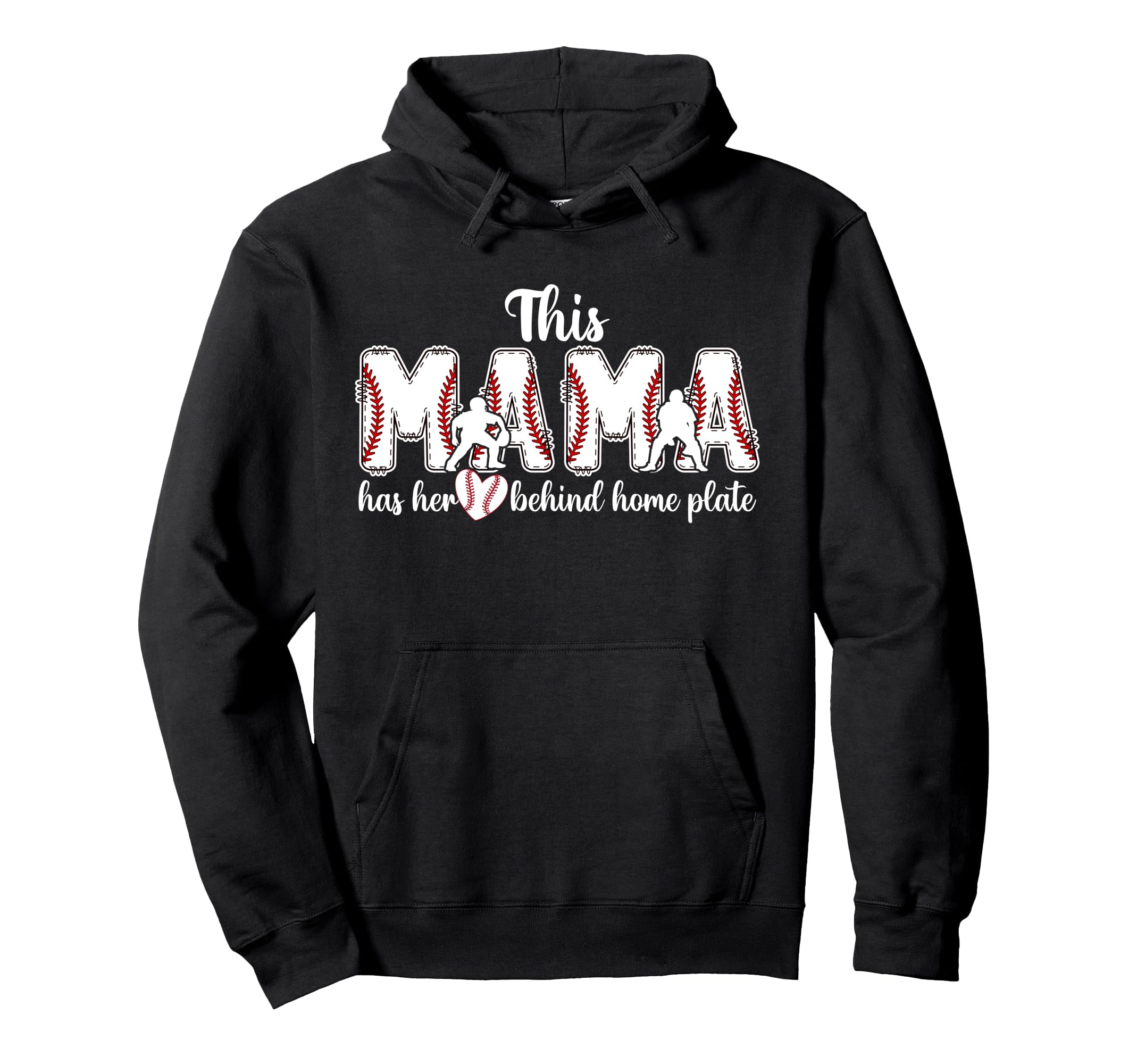 Proud Baseball Catcher Mama Baseball Hoodie - Minimalist Print for Adults - T-Shirt, Sweatshirt, Hoodie