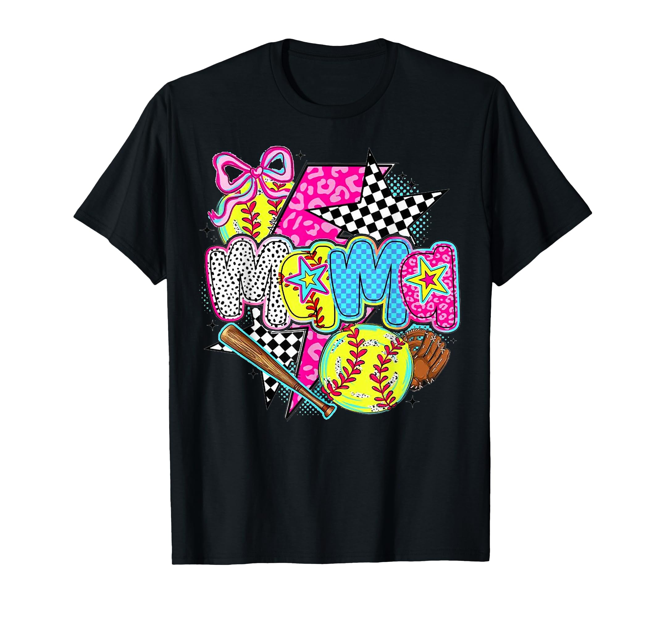 Softball Mama Game Day Leopard T-Shirt - Trendy Graphic for Adults - T-Shirt, Sweatshirt, Hoodie