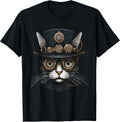 Steampunk Cat - Adult & Kids T-Shirts, Sweatshirts & Hoodies apparel design preview 1